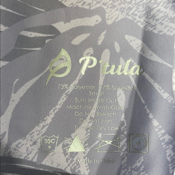 P'tula Pastel Purple Leaf Print Leggings - Picture 6 of 8